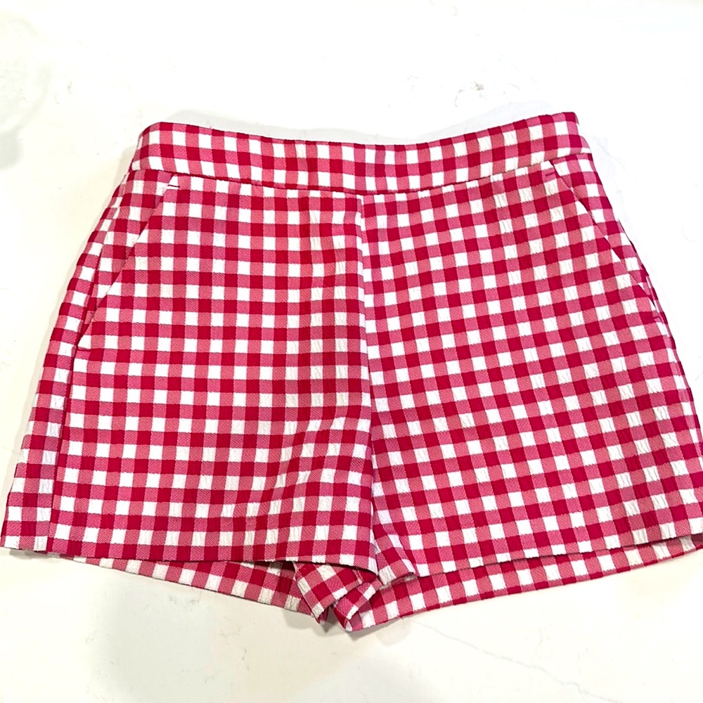 Red Valentino Pink plaid shorts